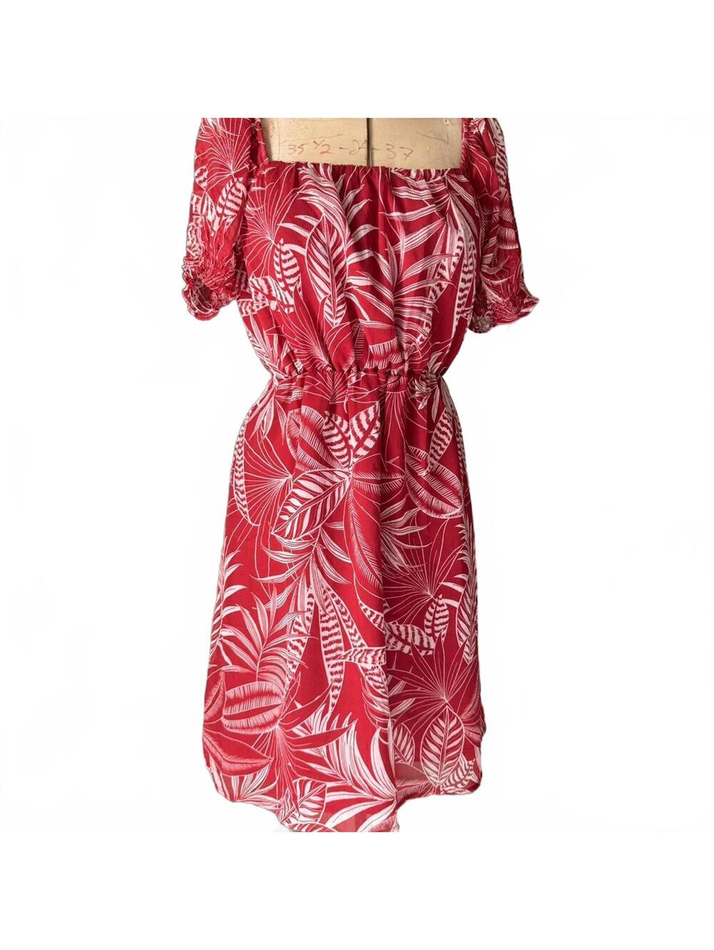 Banana Republic Red Tropical Print Dress